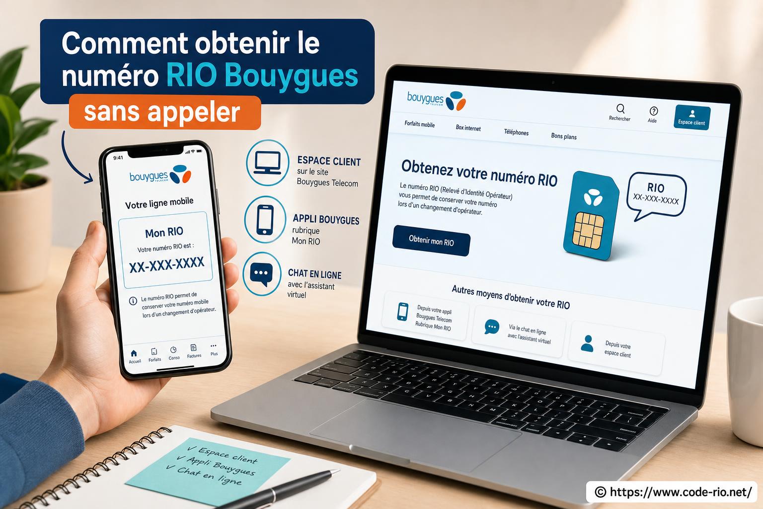 Comment obtenir le numéro RIO bouygues sans appeler ?